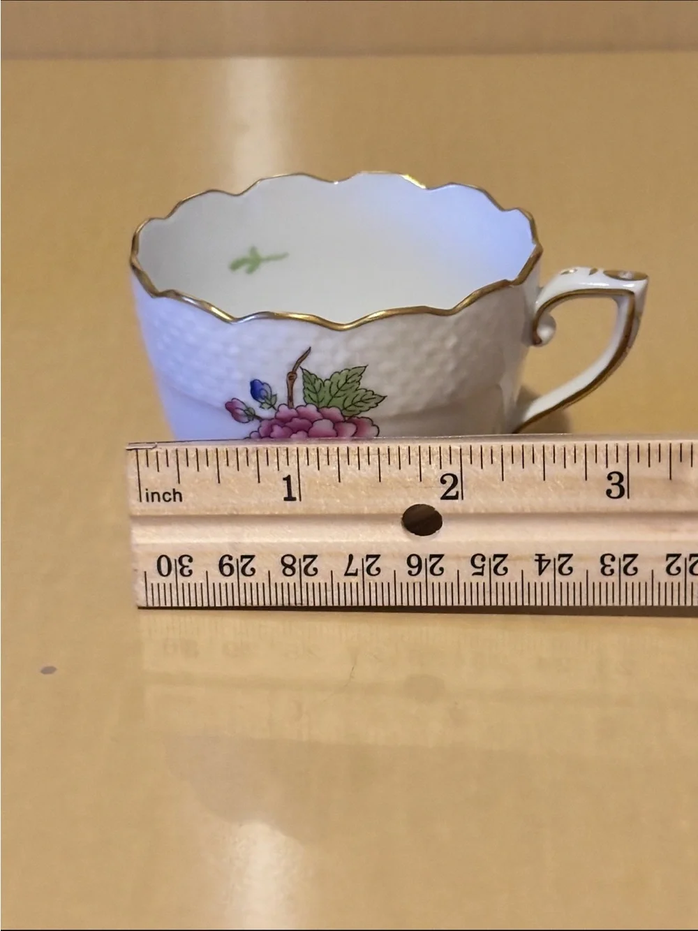 HEREND ETON SMALL PORCELAIN CUP AND SAUCER.